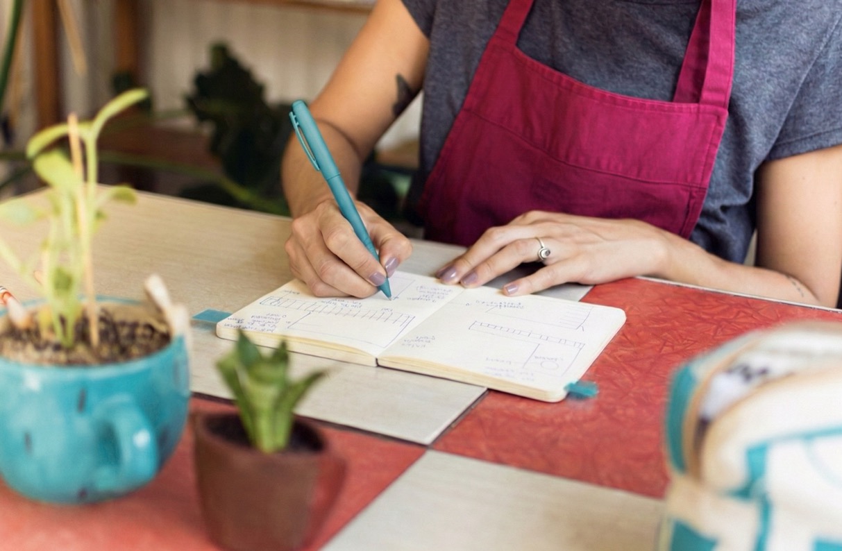 Family eating healthy food